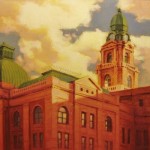 Clouds and Courthouse - Oil on Canvas 24x36 $1,900
